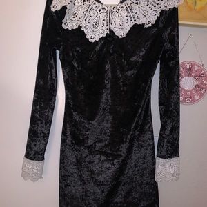 Black velvet witch dress